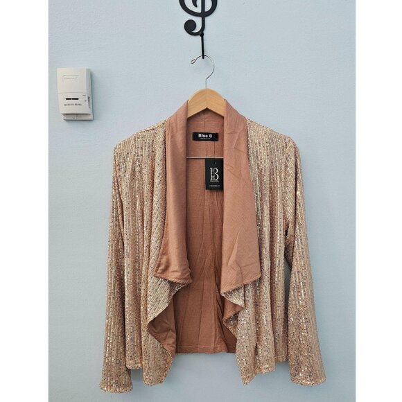 Blue B Sequin Blush Open-Front Jacket – Size S - Picture 3 of 5